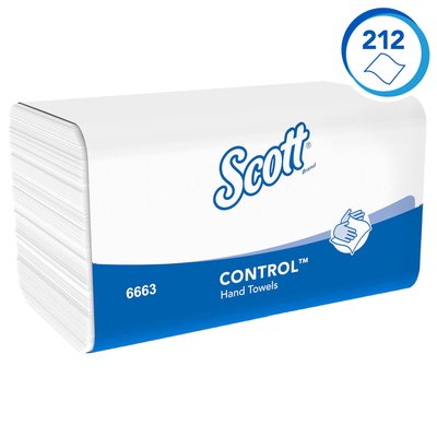 Handdoek Scott Control i-vouw 1-laags 215x315mm 15x212 vel wit 6663