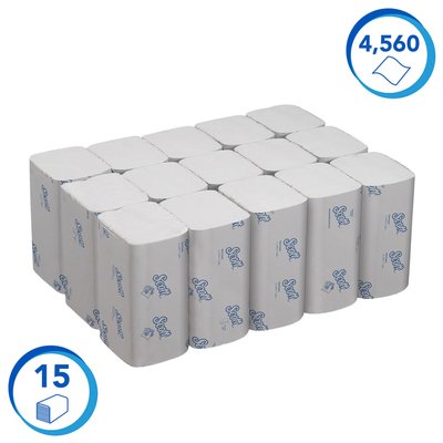 Handdoek Scott Control i-vouw 1-laags 200x210mm 15x304 vel wit 6689