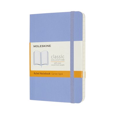 Notitieboek Moleskine pocket 90x140mm lijn soft cover hydrangea blue