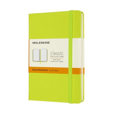 Carnet Moleskine Pocket 90x140mm ligné couverture rigide vert citron