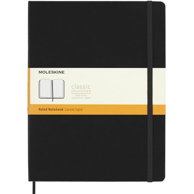 Carnet Moleskine XL 190x250mm ligné couverture rigide noir
