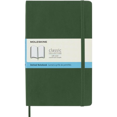 Carnet Moleskine large 130x210mm pointillé couverture souple vert myrte