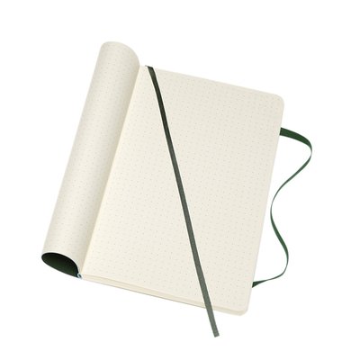 Carnet Moleskine large 130x210mm pointillé couverture souple vert myrte