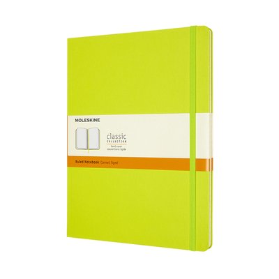 Carnet Moleskine XL 190x250mm ligné couverture rigide vert citron
