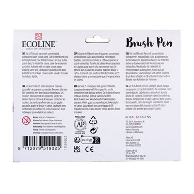 Brushpen Talens Ecoline set à 15 stuks assorti