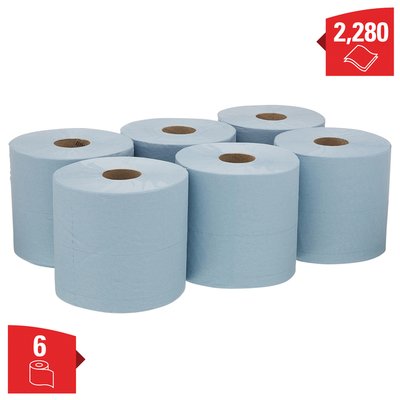 Poetspapier WypAll L20 2-laags 336 vel blauw 7302