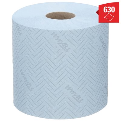 Poetspapier WypAll L10 1-laags 630 vel blauw 7494