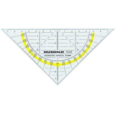 Geodriehoek Rumold 1026 160mm transparant