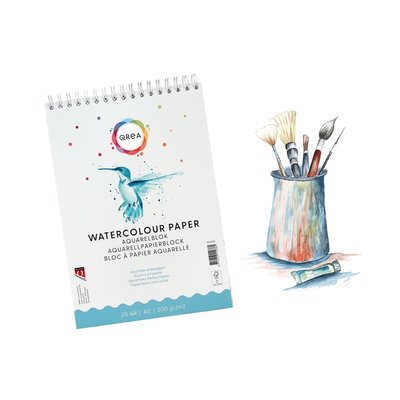Bloc aquarelle Qrea A5 20 feuilles 200g spirale