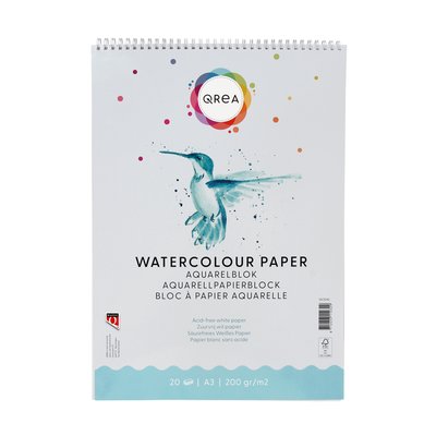 Bloc aquarelle Qrea A3 20 feuilles 200g spirale
