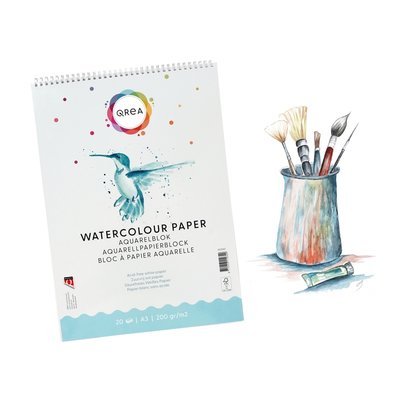 Bloc aquarelle Qrea A3 20 feuilles 200g spirale
