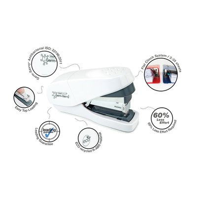 Agrafeuse Rapesco Germ-Savvy Less Effort ECO Antibactérien blanc