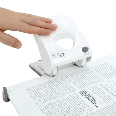 Perforator Rapesco Germ-Savvy Less Effort Eco X5-40ps antibacterieel 2-gaats wit