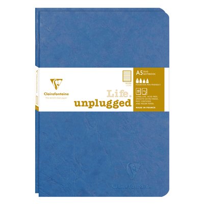 Schrift Clairefontaine A5 lijn 96 pagina's 90gr blauw seal à 2 stuks