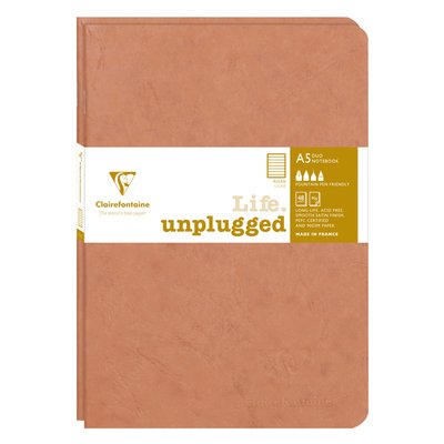 Schrift Clairefontaine A5 lijn 96 pagina's 90gr bruin seal à 2 stuks