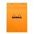 Schrijfblok Rhodia A5 lijn 80 vel 80gr met kantlijn oranje