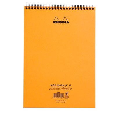 Bloc Rhodia A4 ligné 160 pages 80g spirale orange