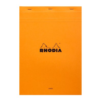 Bloc Rhodia A4 ligné + marge 80 feuilles 80g orange