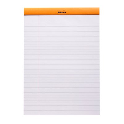 Bloc Rhodia A4 ligné + marge 80 feuilles 80g orange