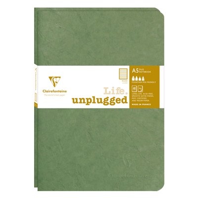 Schrift Clairefontaine A5 lijn 96 pagina's 90gr groen seal à 2 stuks