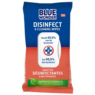 Desinfectiereinigerdoekjes Blue Wonder 72stuks