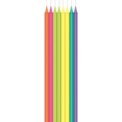 Kaarsjes Haza long bright 15cm 16 stuks assorti