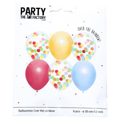 Ballon Haza Over The Rainbow 30cm 6 pièces assorti
