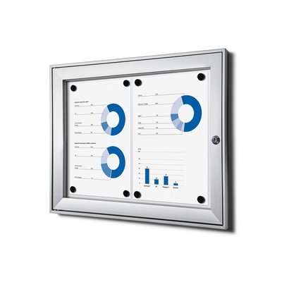 Vitrinebord Quantore luxe 2x A4 zilver