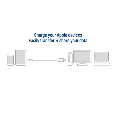 Kabel ACT USB 2.0 naar Lightning laad -en data 1 meter