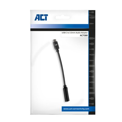 Adapter ACT USB-C naar 3.5mm audio jack 0.1 meter