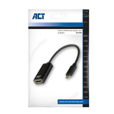 Adapter ACT USB-C naar HDMI 4K 30Hz 0.15 meter