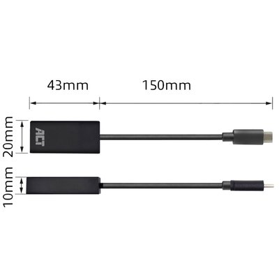 Adapter ACT USB-C naar HDMI 4K 60Hz 0.15 meter