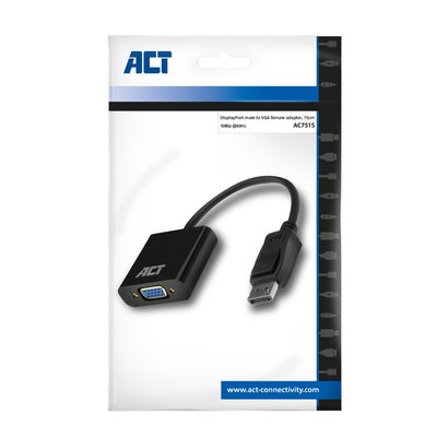 Adapter ACT DisplayPort naar VGA 0.15 meter
