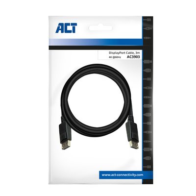 Kabel ACT DisplayPort 3 meter zwart