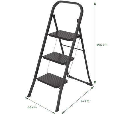 Escabeau ménager BRASQ 3 marches SL300 noir