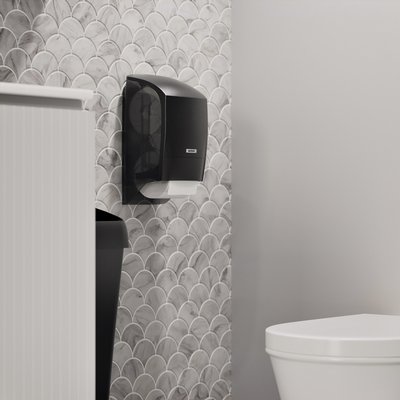 Distributeur papier toilette Katrin 77519 système rouleau Duo noir
