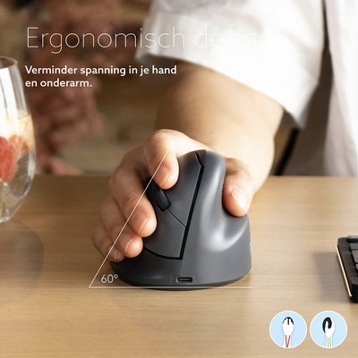 Muis R-Go Ergonomisch HE Basic Wireless Rechts M