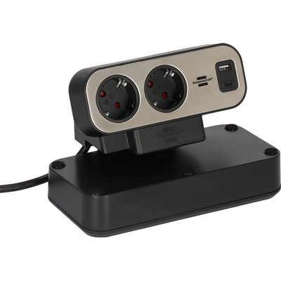 Multiprise Brennenstuhl Estilo bureau 10- prises 1 USB C 1 USB A 2m argent/noir