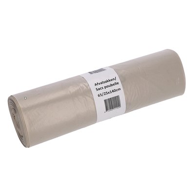 Sac poubelle Cleaninq 65/25x140cm LDPE Recycled T70 240L transparent rouleau 10 pièces