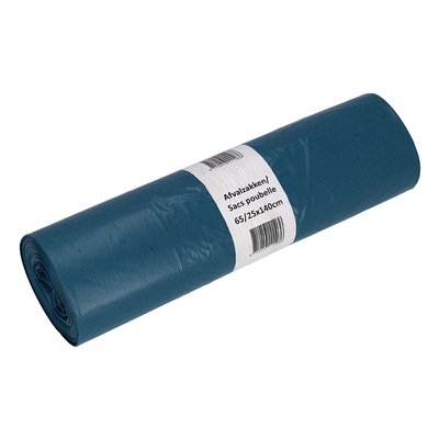 Sac poubelle Cleaninq 65/25x140cm LDPE Recycled T70 240L bleu rouleau 10 pièces
