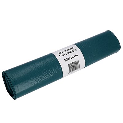 Afvalzak Cleaninq 70x110cm LDPE recycled T50 120L blauw rol à 20 stuks