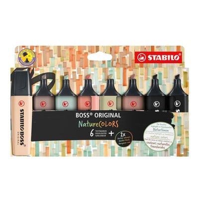Surligneur STABILO Boss 70/8 NatureCOLORS étui 8 pièces