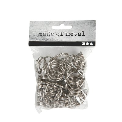 Sleutelring Creativ Company zilverkleurig 25mm 100 stuks