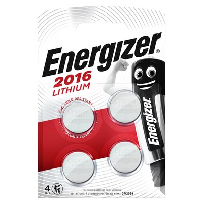 Batterij Energizer knoopcel 4x CR2016 lithium
