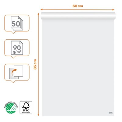 Flipoverpapier Nobo premium 60x85cm dubbelzijdig 50vel