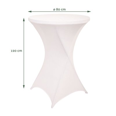 Housse de table haute BRASQ 80cm blanc