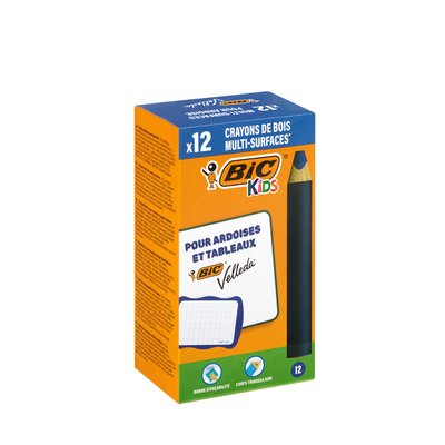 Crayon tableau blanc BIC Kids Multi-surface bleu 12 pièces