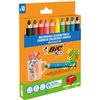 Kleurpotloden BicKids Multi Surface + puntenslijper assorti 10 stuks foto