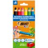 Kleurpotloden BicKids Multi Surface + puntenslijper assorti 6 stuks foto