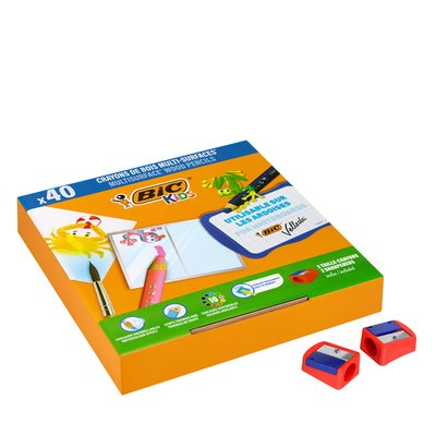 Kleurpotloden Bickids Multi Surface + 2 puntenslijpers ass 10kl 40st